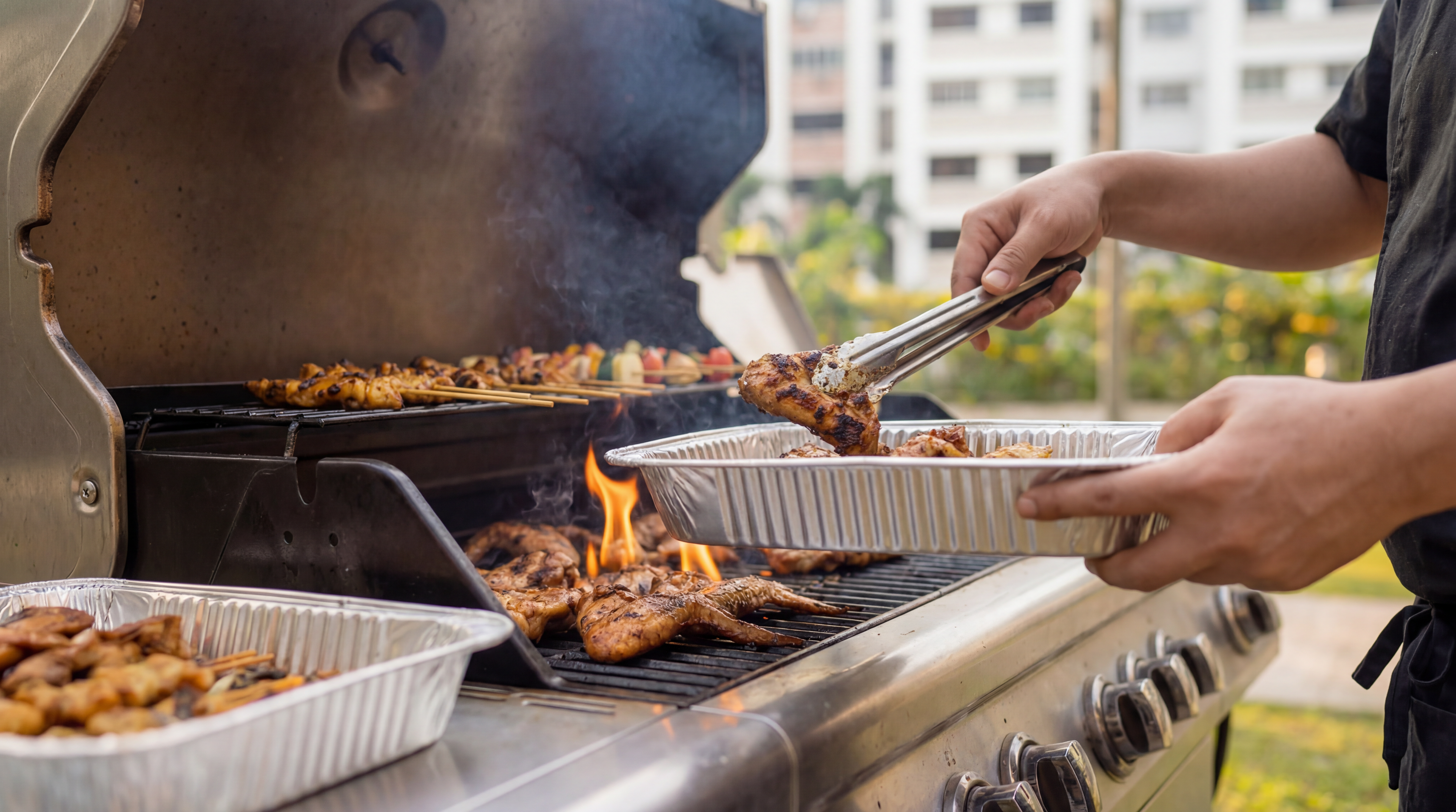 Smokehouse Soiree BBQ private chef grilling at a Singapore event